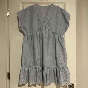 SHEIN Blue and White Striped Dress